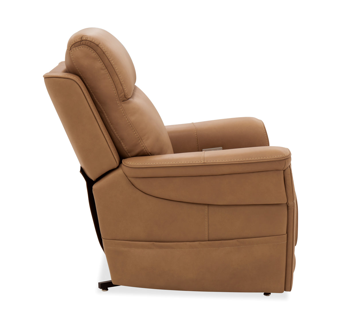 a brown leather recliner chair