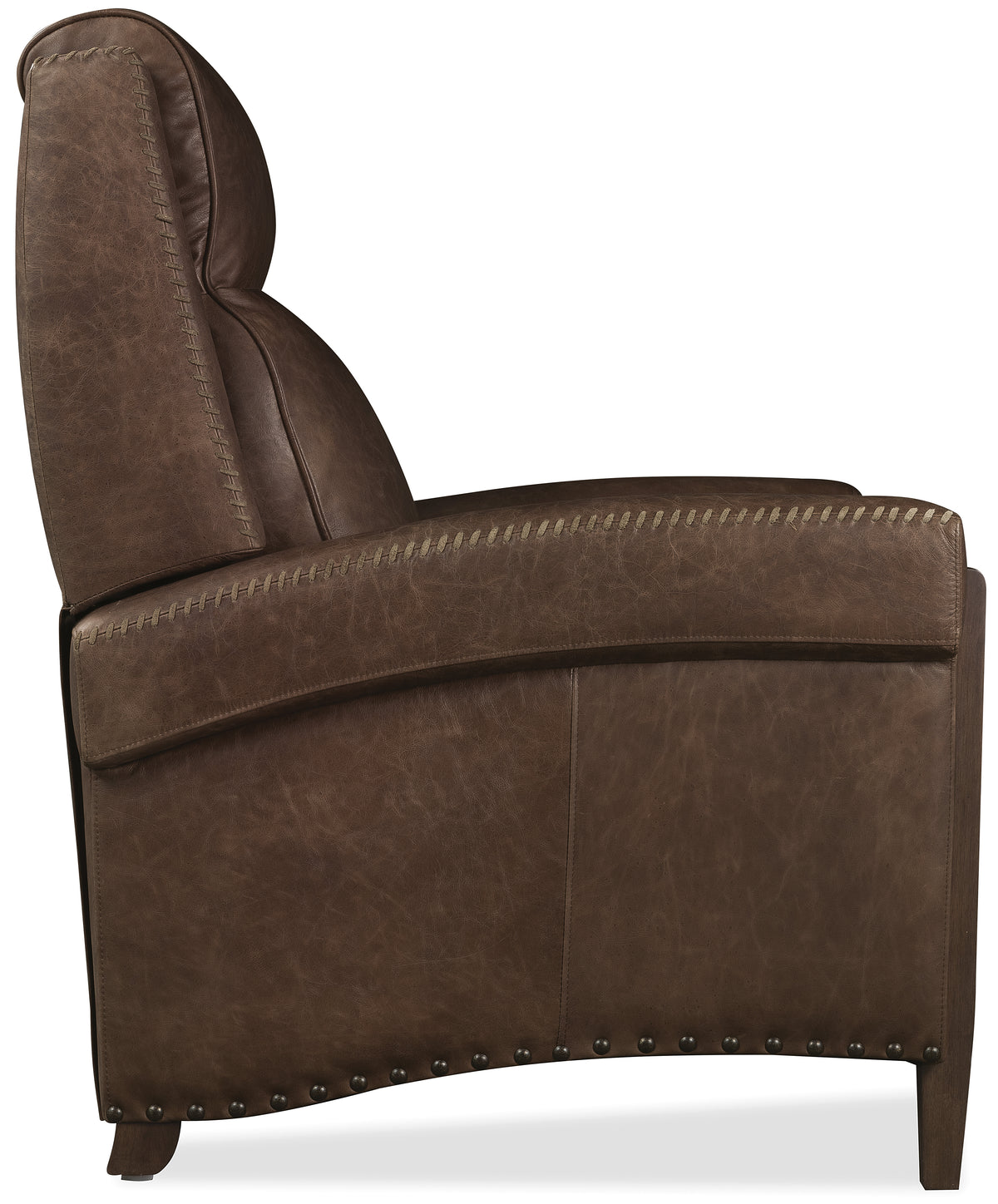 a brown leather chair with a white background