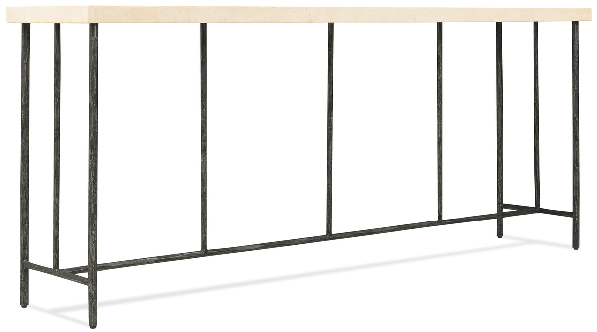 a black metal railing with white frame