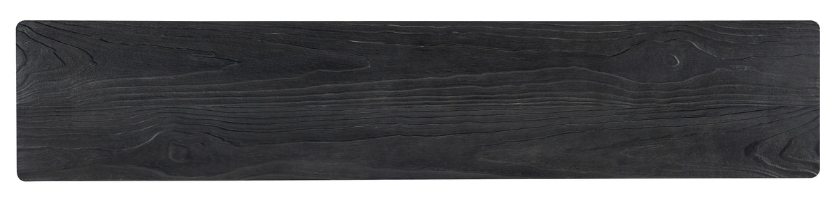 a black wood surface with a white background