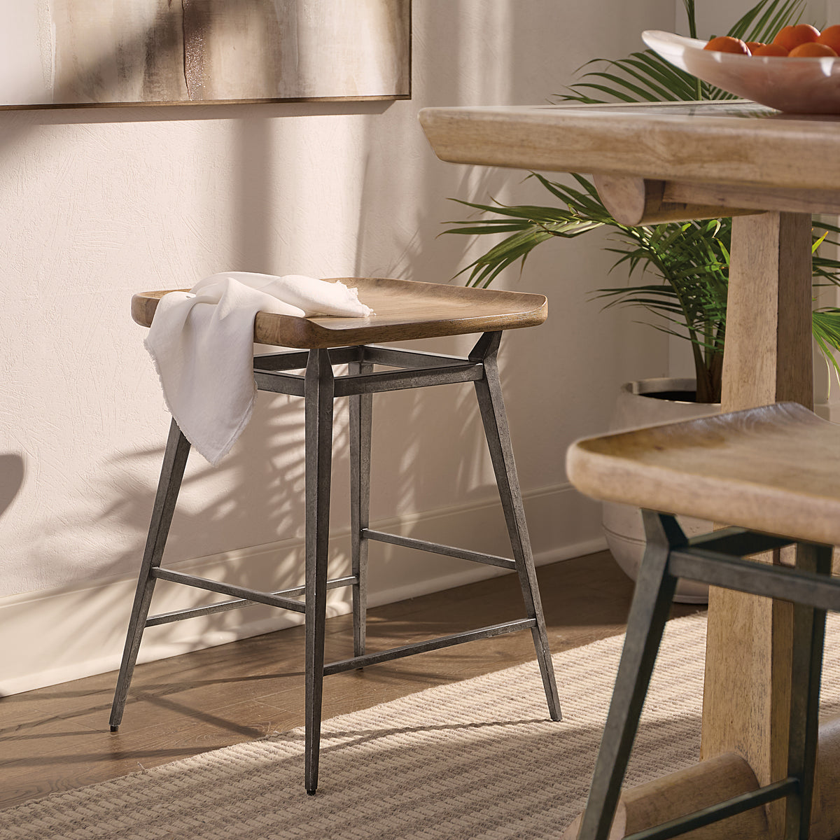 a stool in a room
