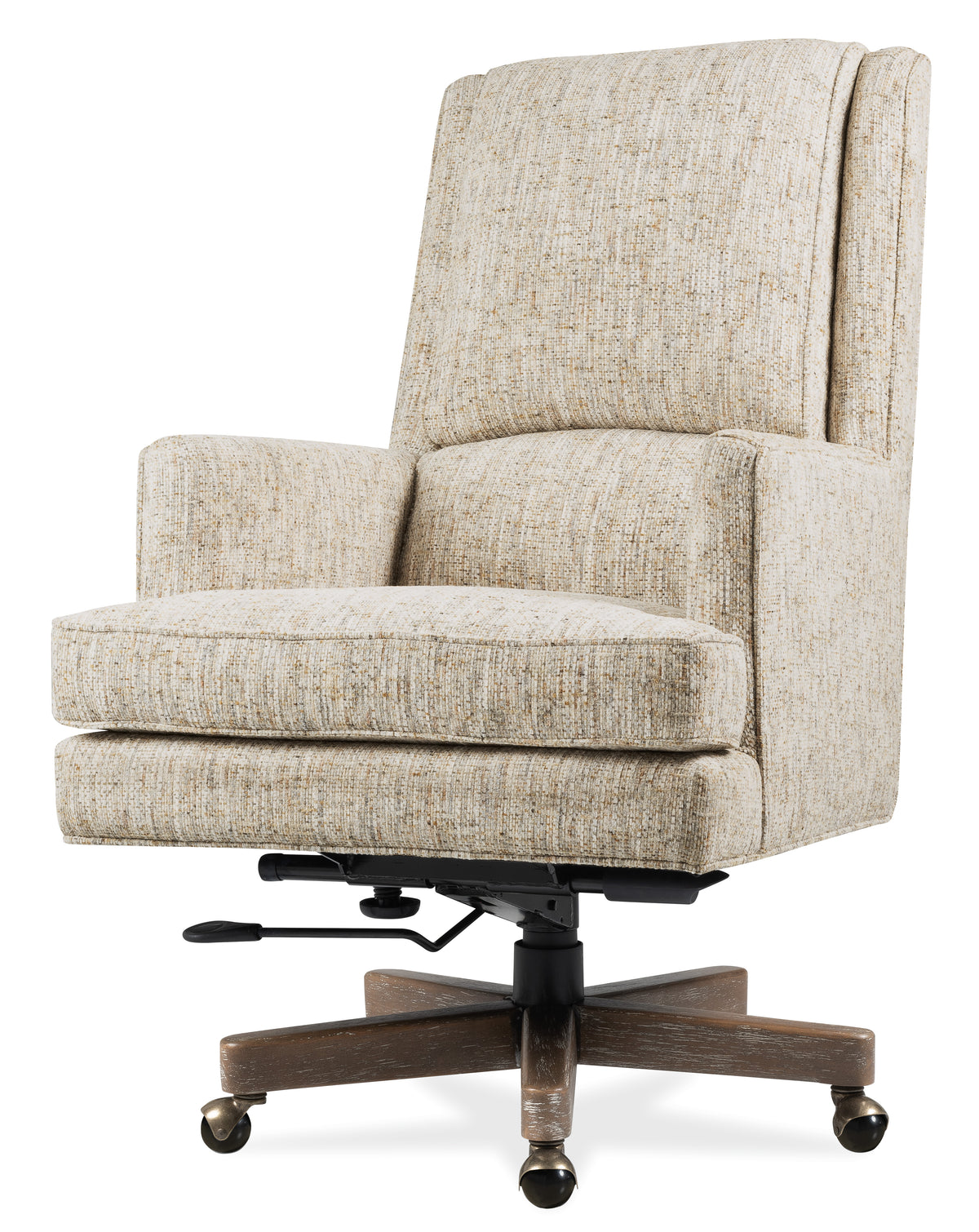 a white chair with a wooden base