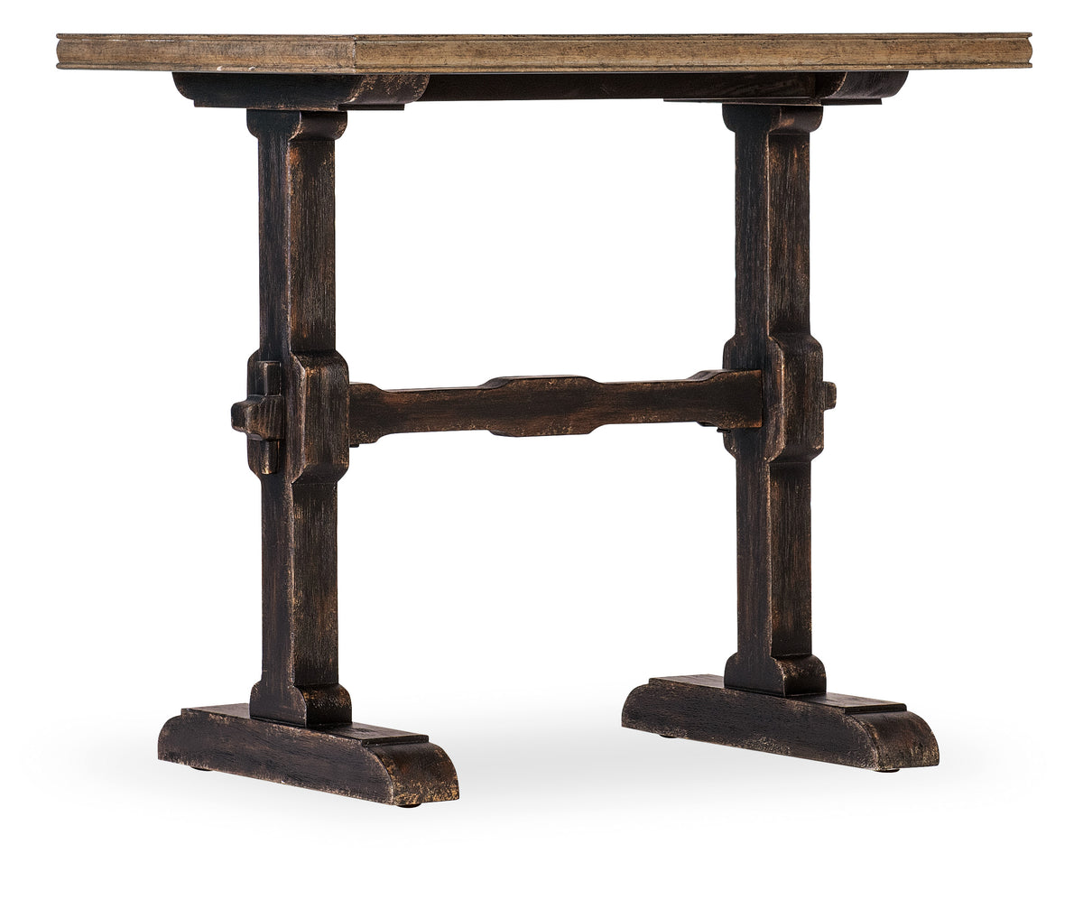 a wooden table with legs