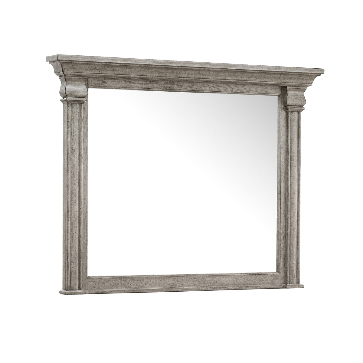 a mirror with a wooden frame
