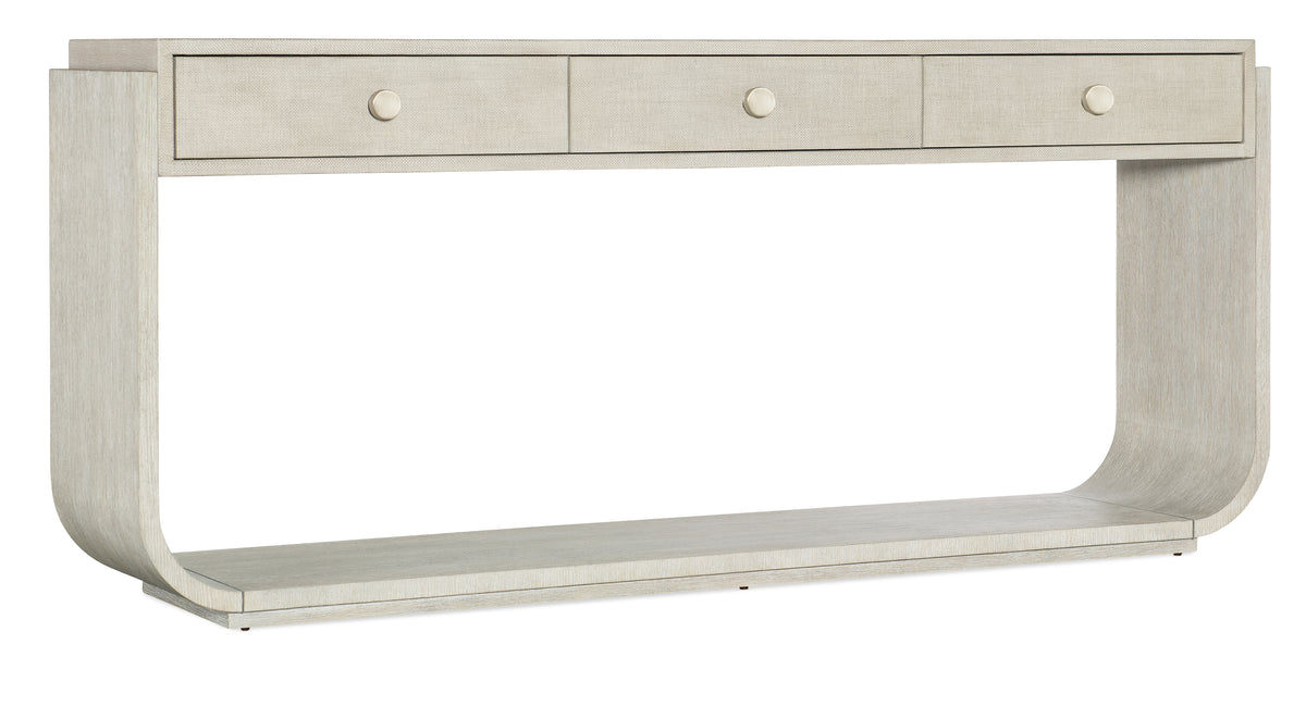 a white table with drawers