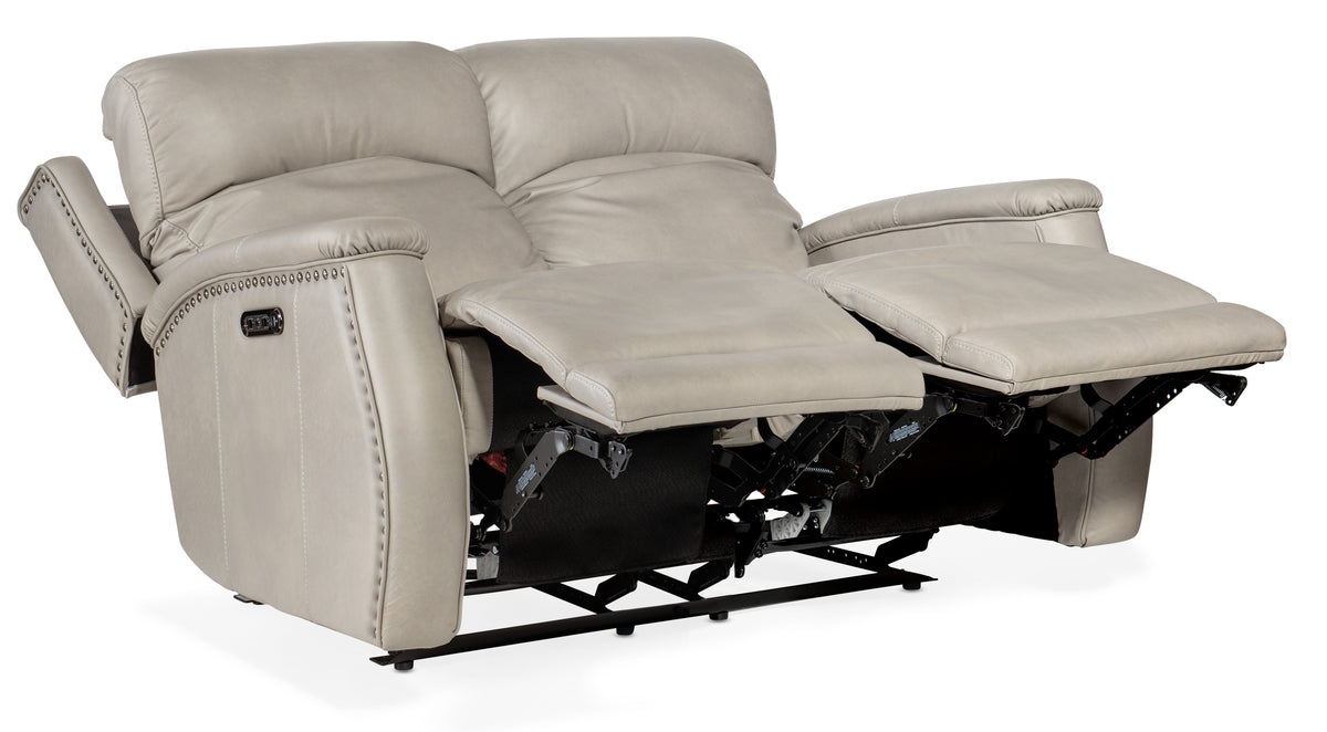 a white leather reclining chair