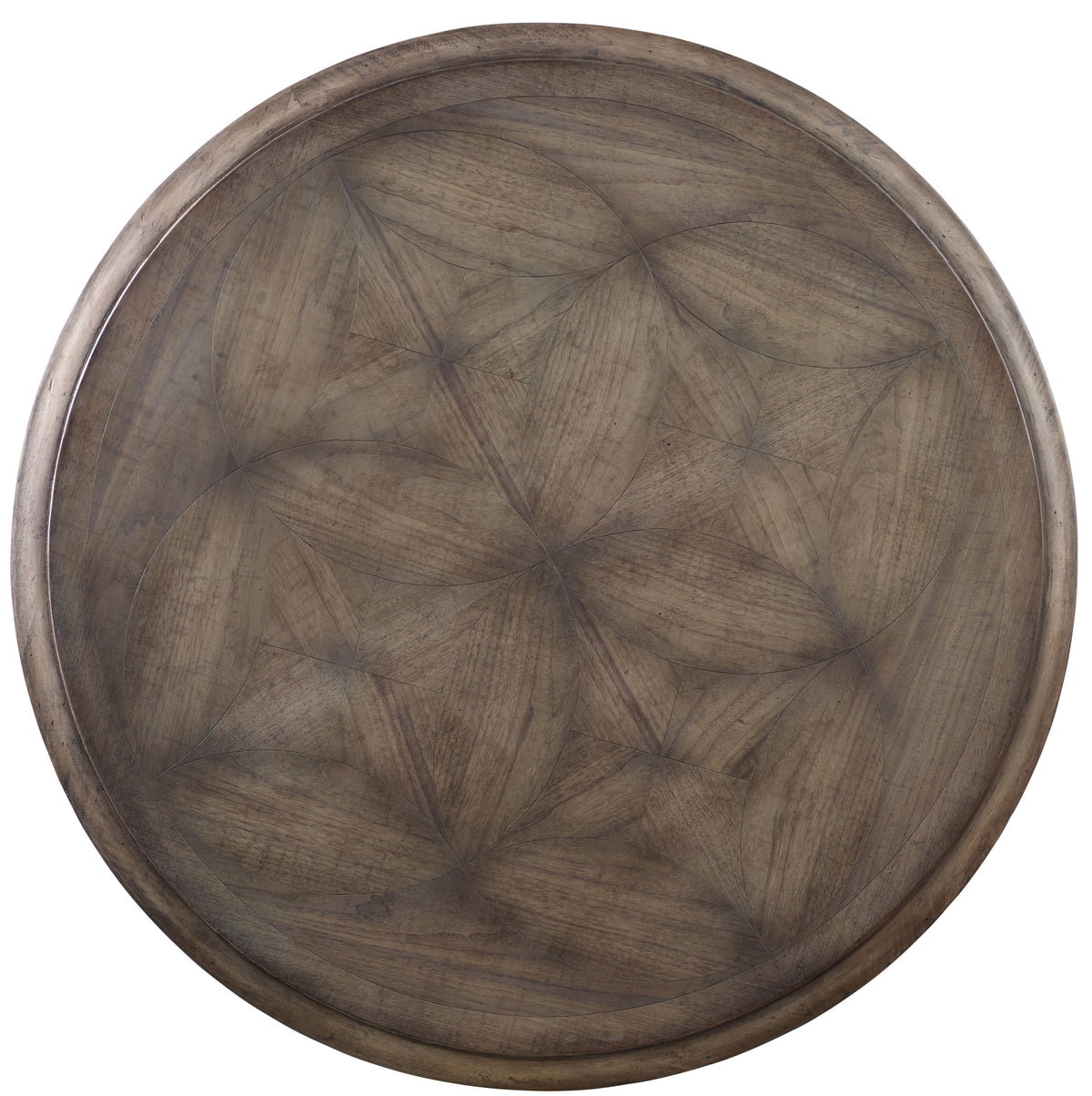 a circular wooden surface with a pattern
