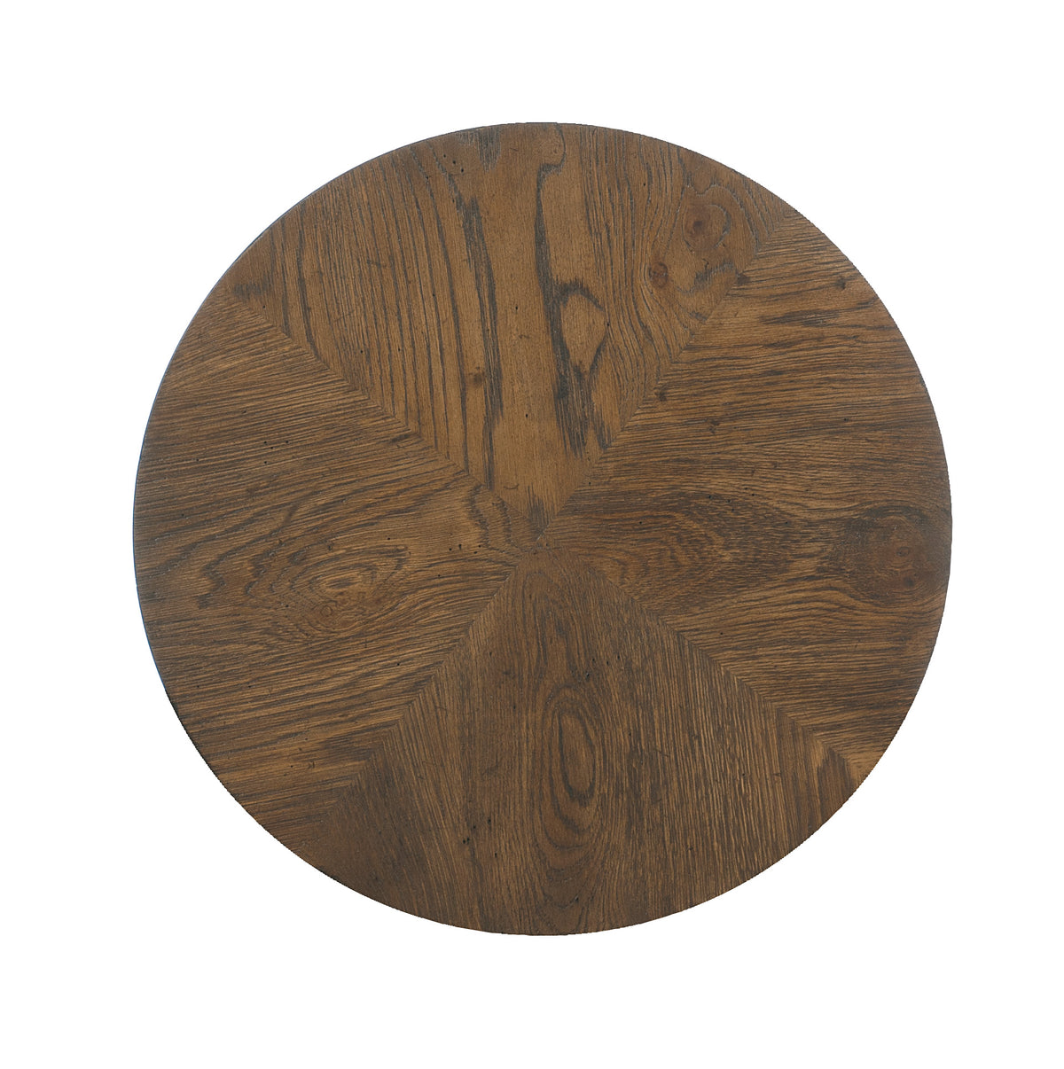 a circular wood surface with a white background
