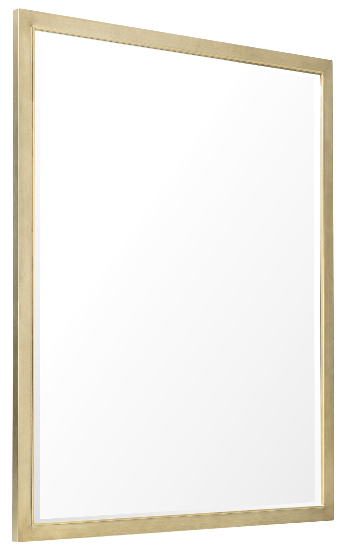 a rectangular mirror with a gold frame