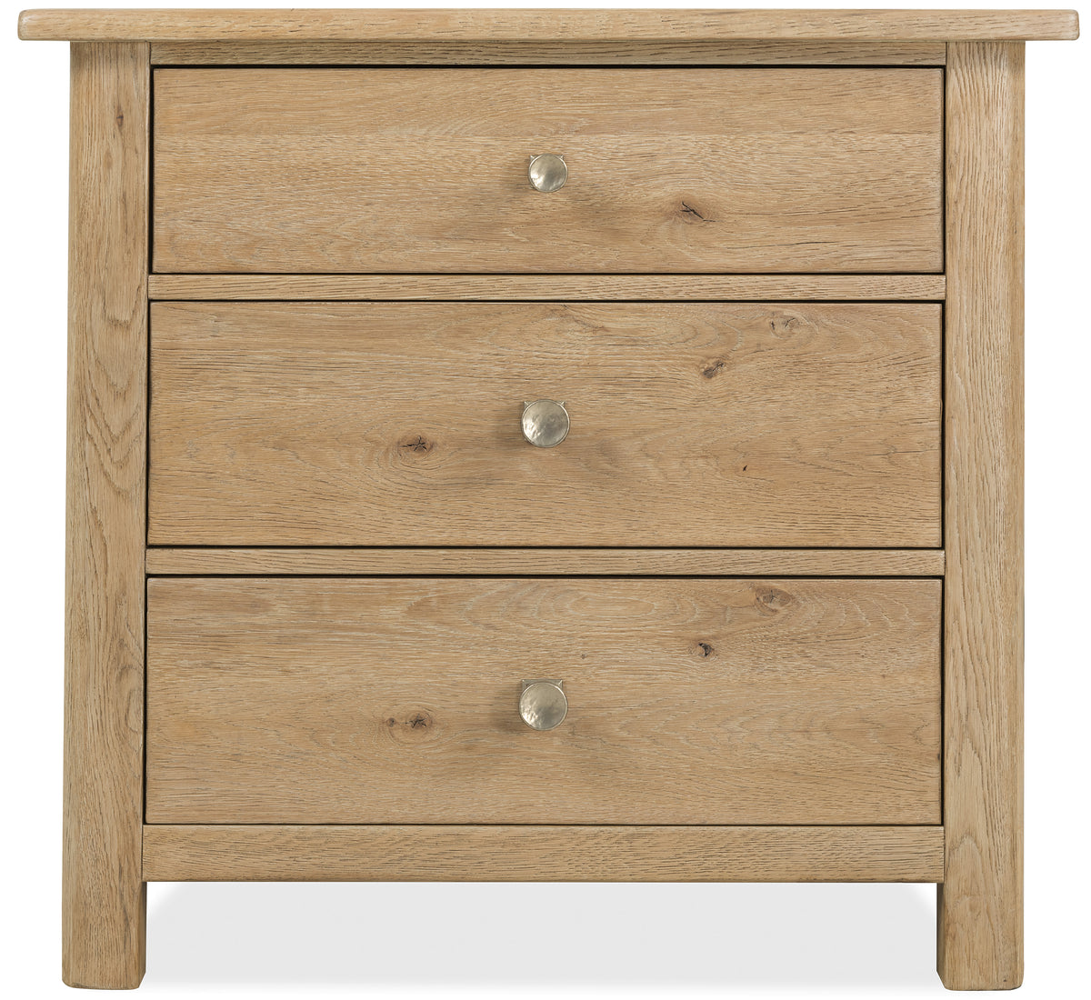 a wooden dresser with three drawers