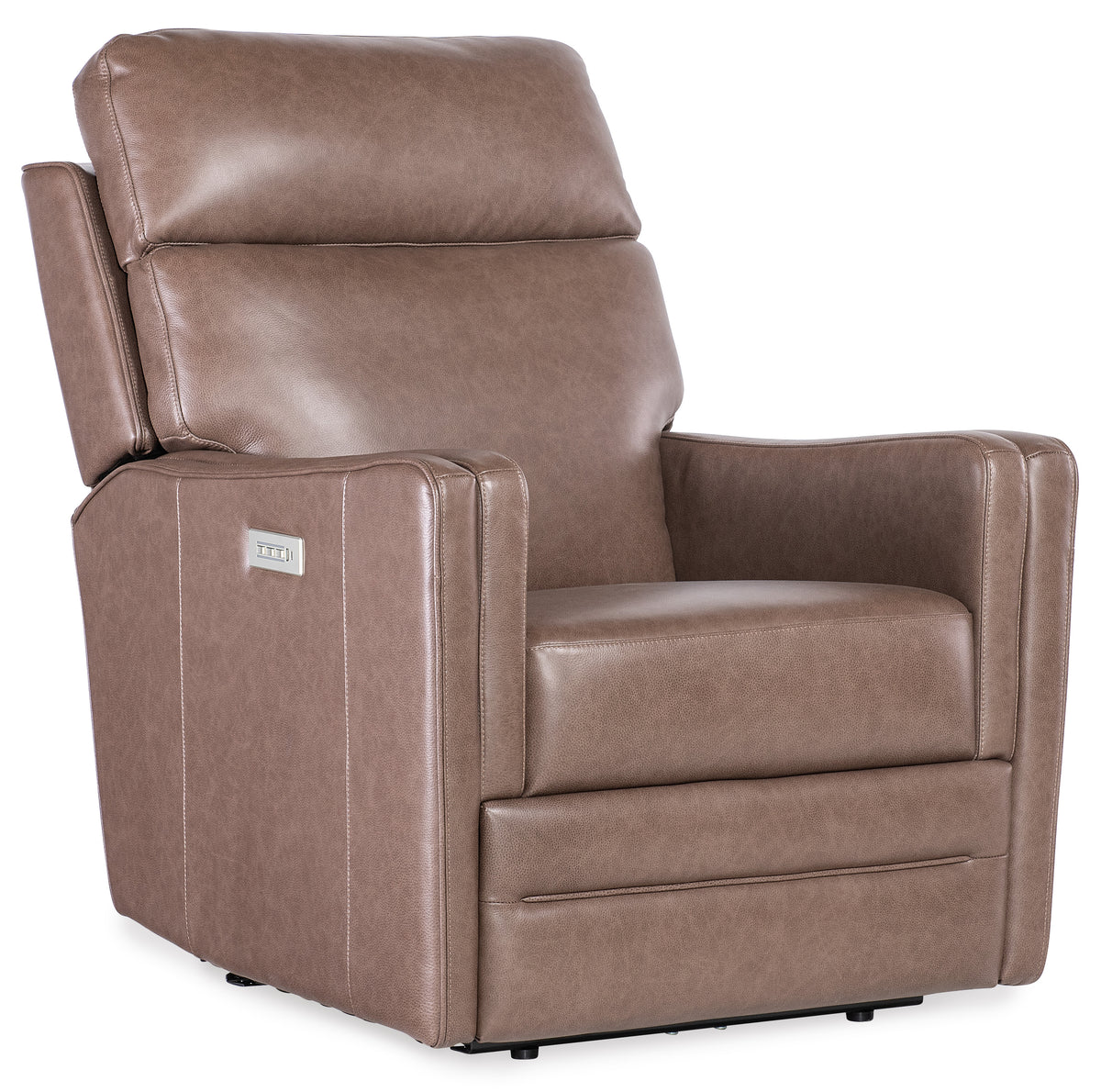 a brown leather recliner chair