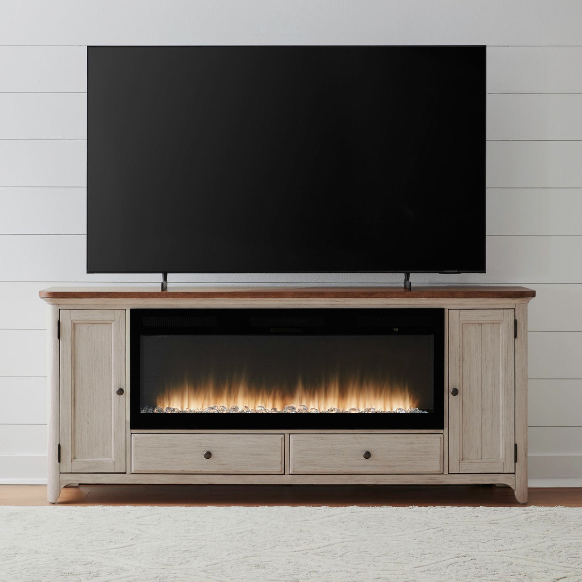 FIRE-BOX-652-80FTS - 652 80 Inch Console w/ Fire FTS - Liberty Furniture