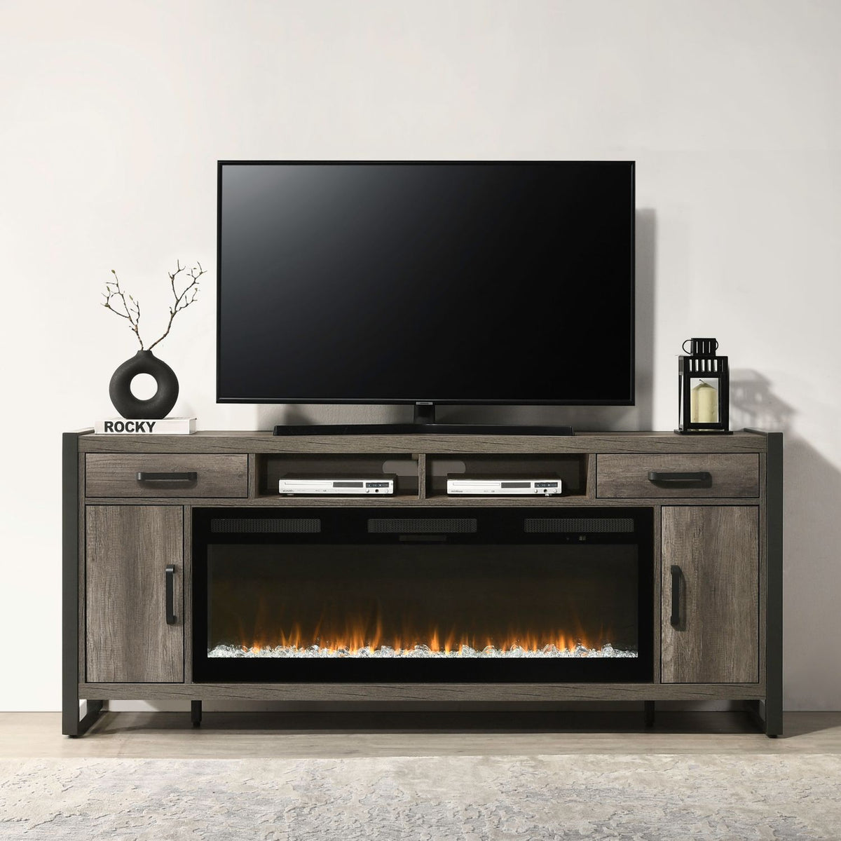 FIRE-BOX-686-78FTS - 686 78 Inch Console w/ Fire FTS - Liberty Furniture