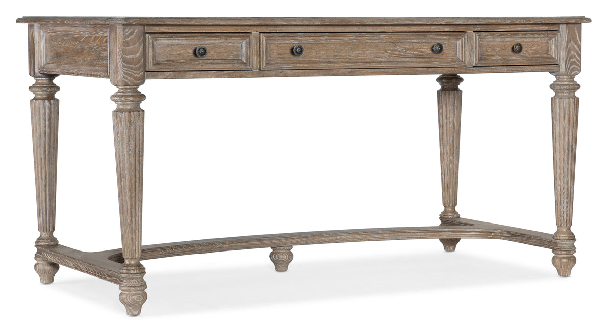 a wooden table with drawers