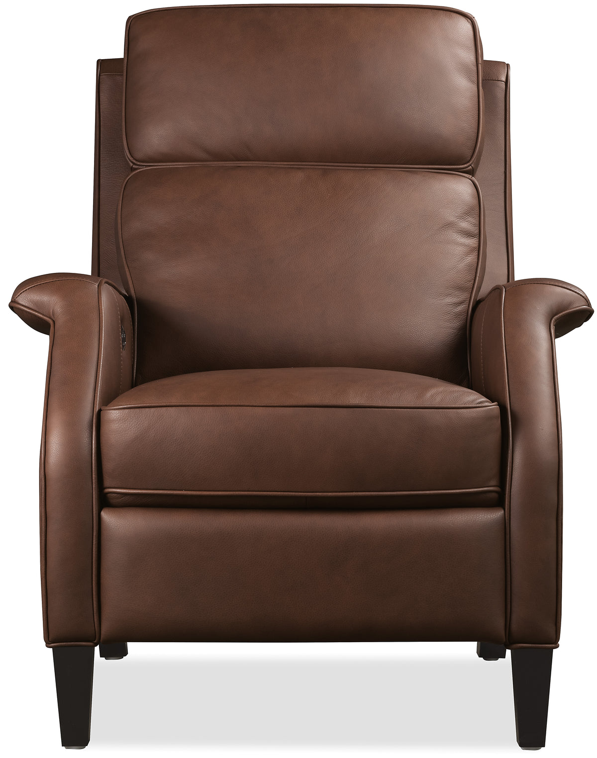 a brown leather chair with white background
