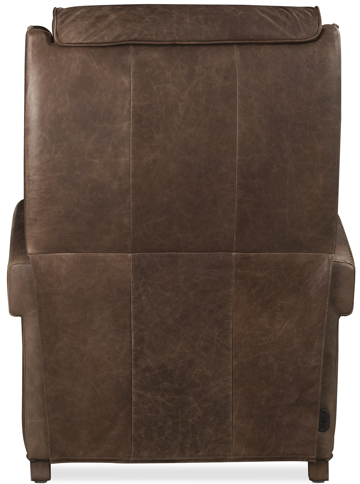 a brown recliner with wheels