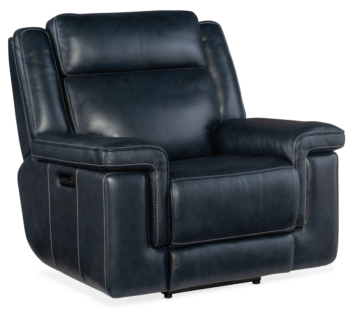 a black leather recliner chair