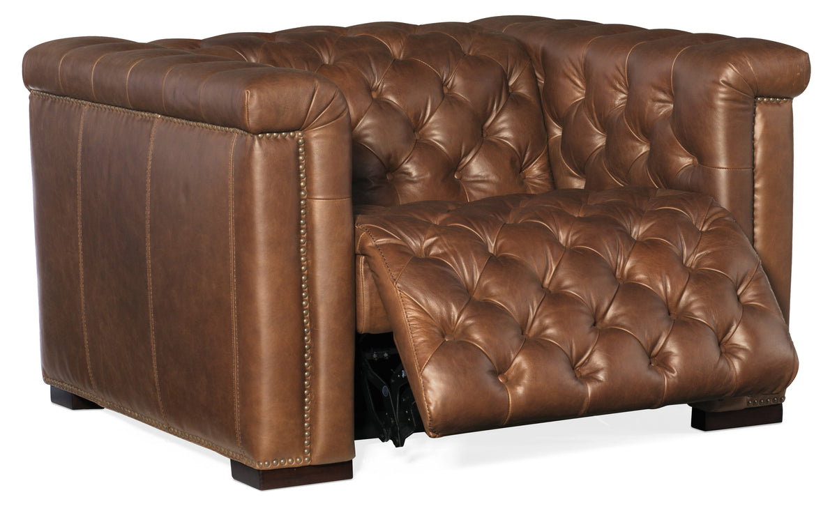a brown leather couch with a white background
