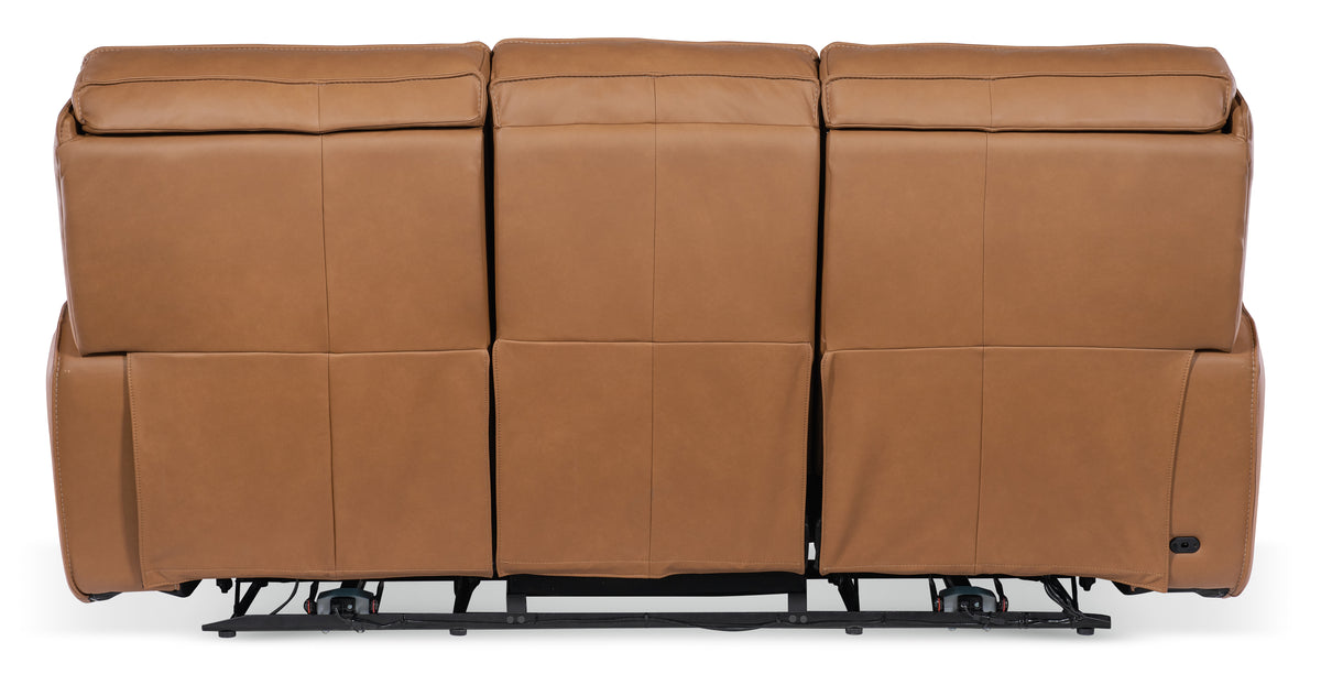 a brown leather couches