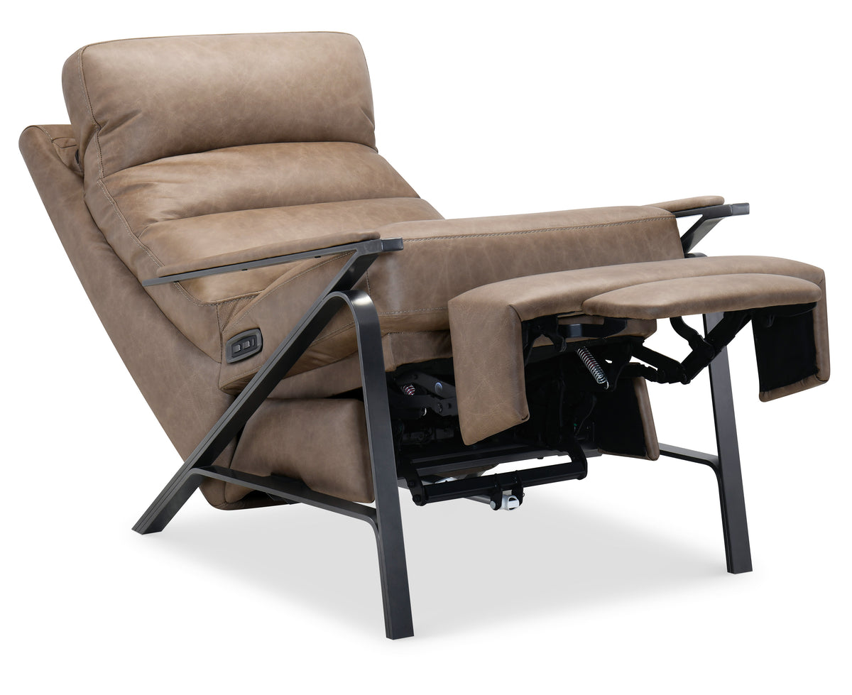 a recliner chair with a foot rest