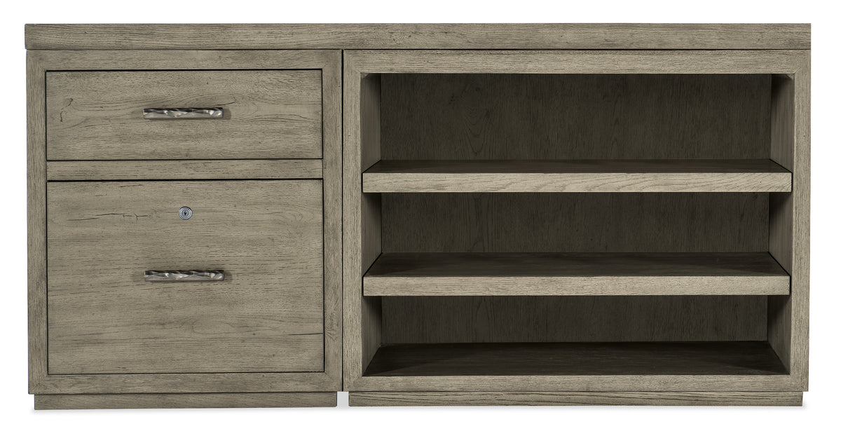 a wooden shelf with drawers