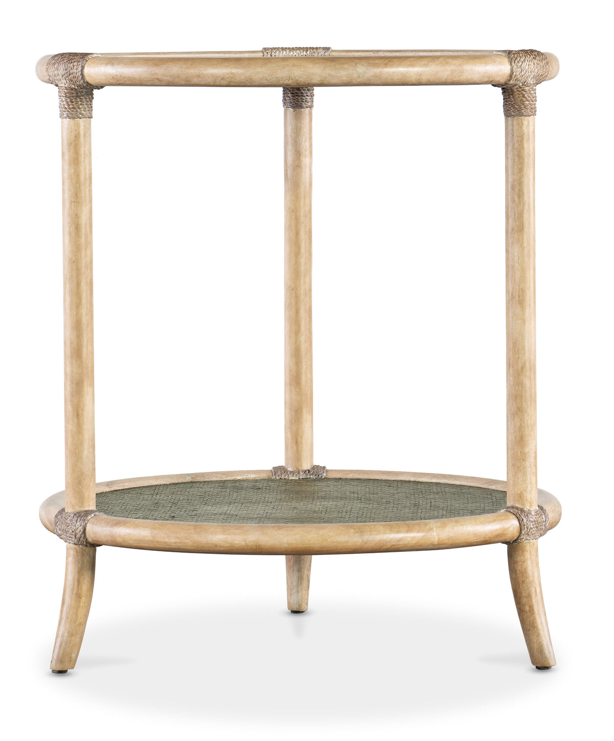 a round table with a round shelf