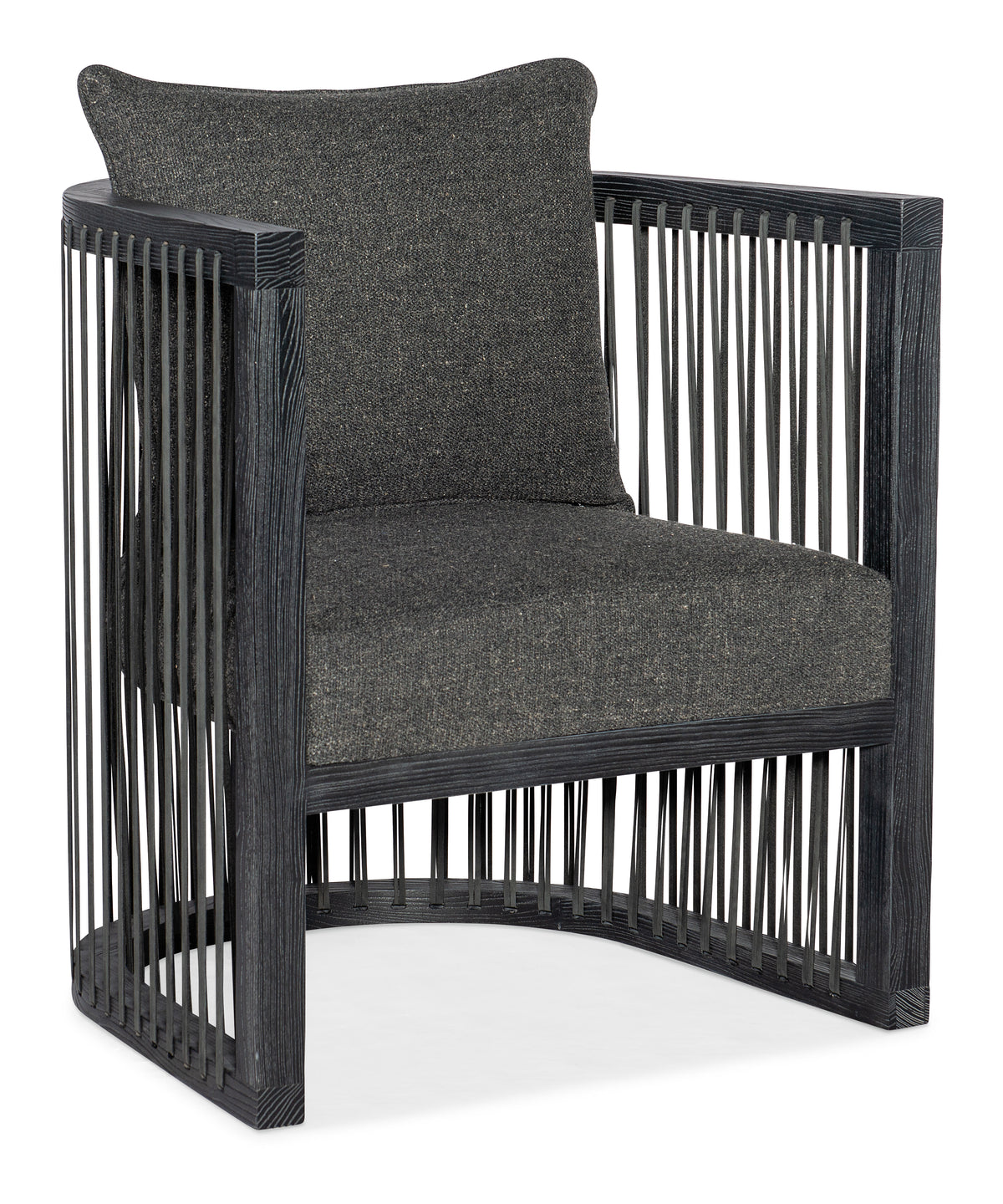 a black chair with a pillow