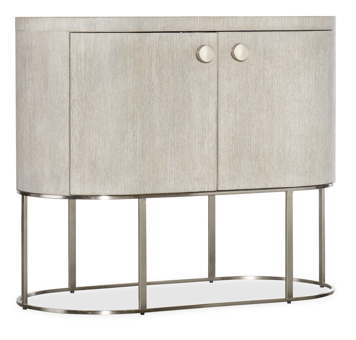 a white cabinet with metal legs