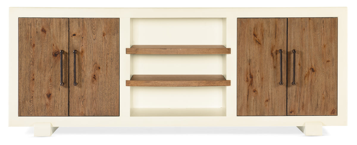 a white and brown shelf
