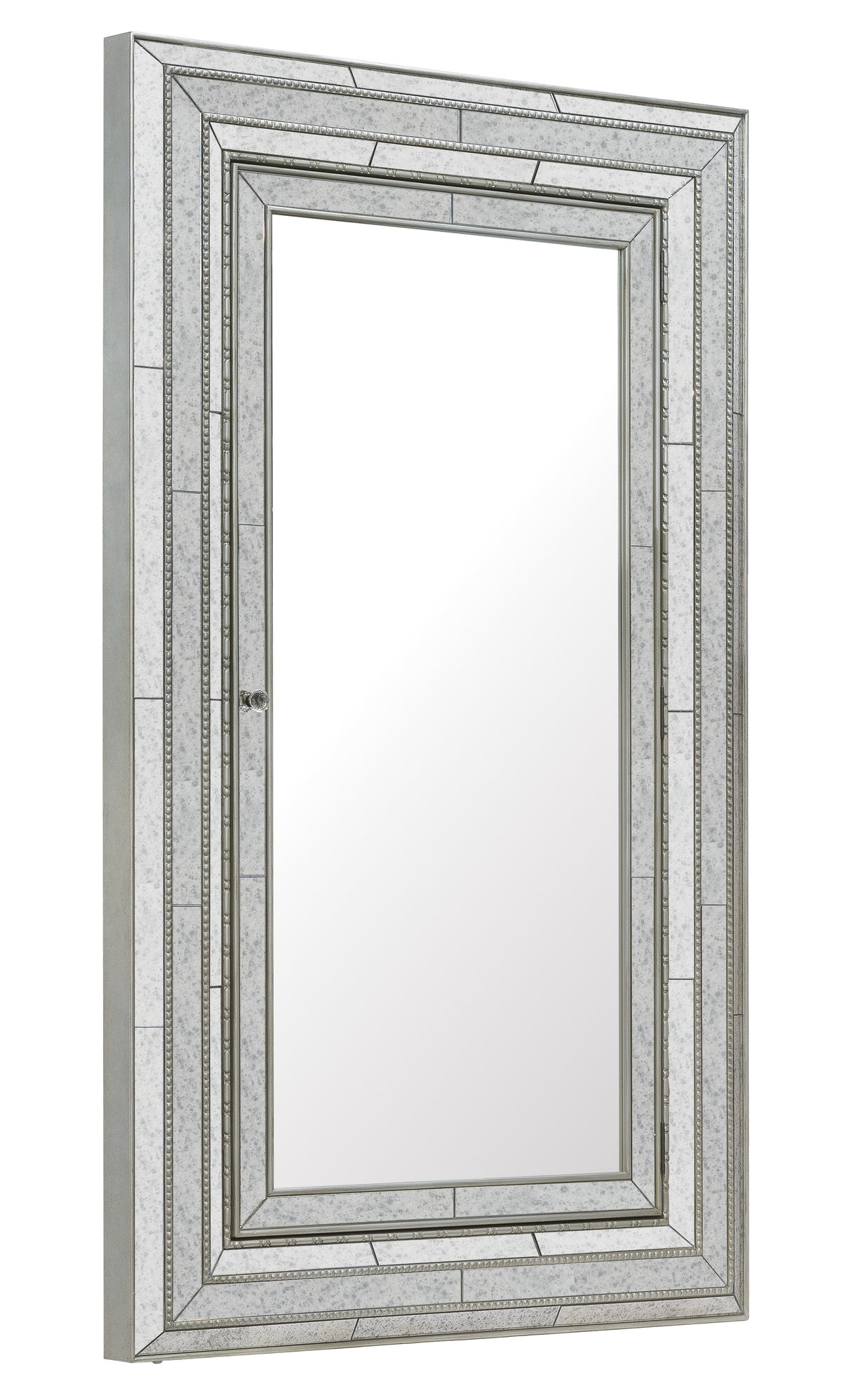 a mirror with a silver frame