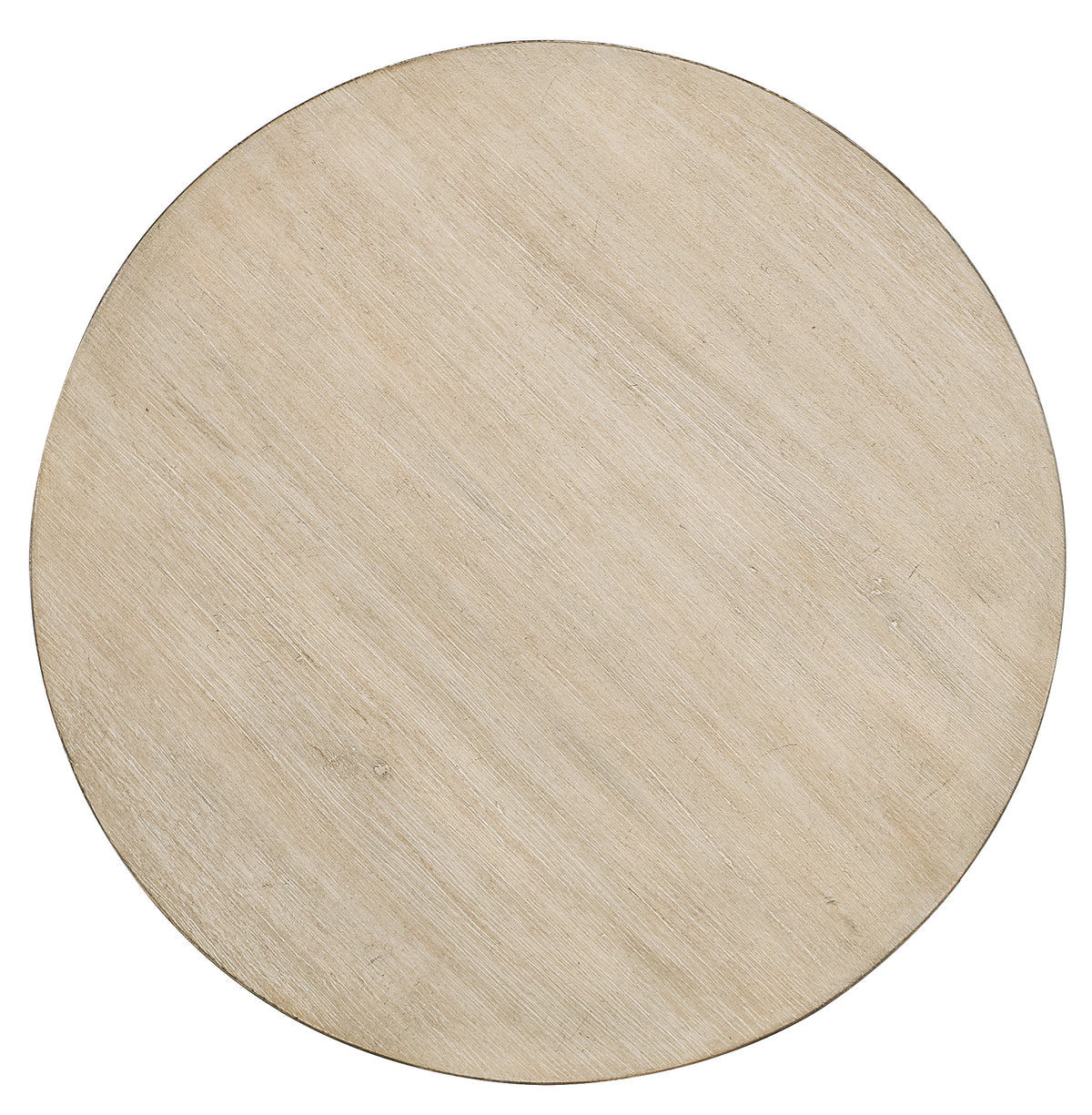 a circular wood surface with a white background