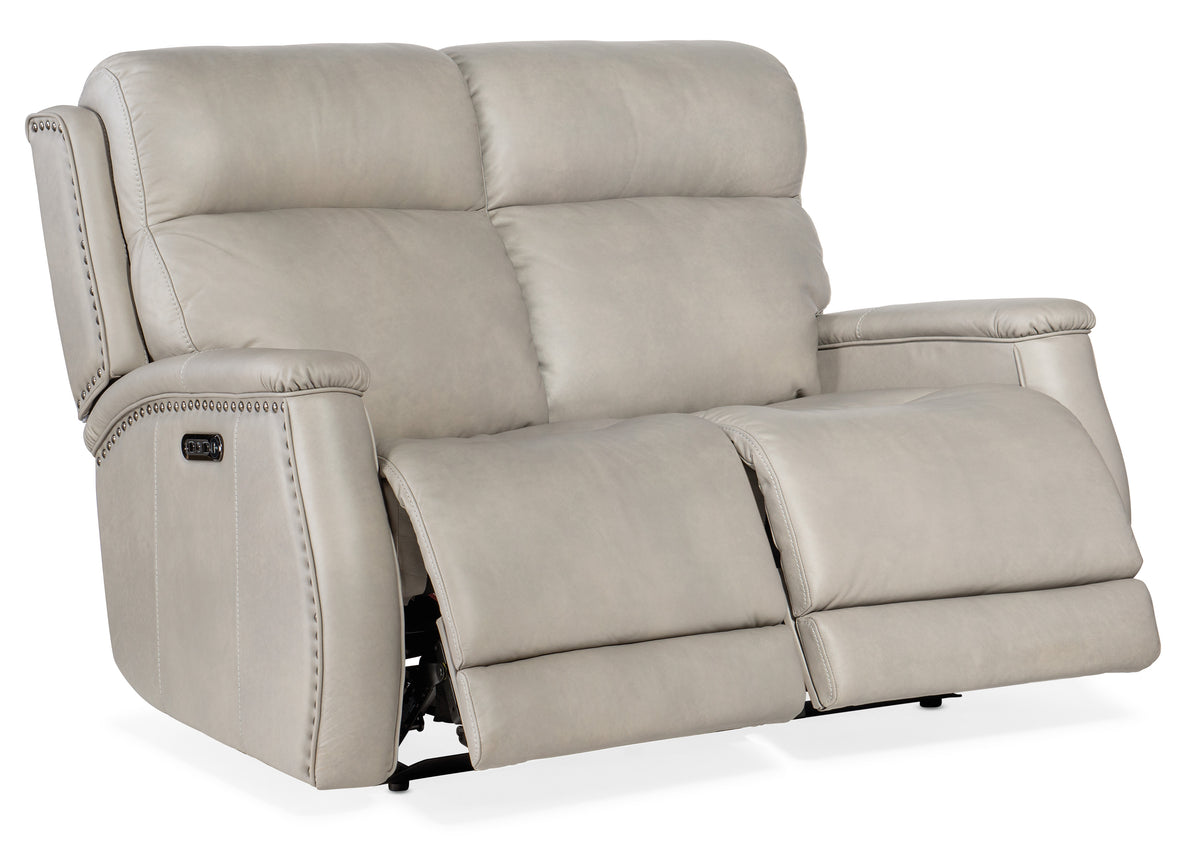 a white leather reclining chair