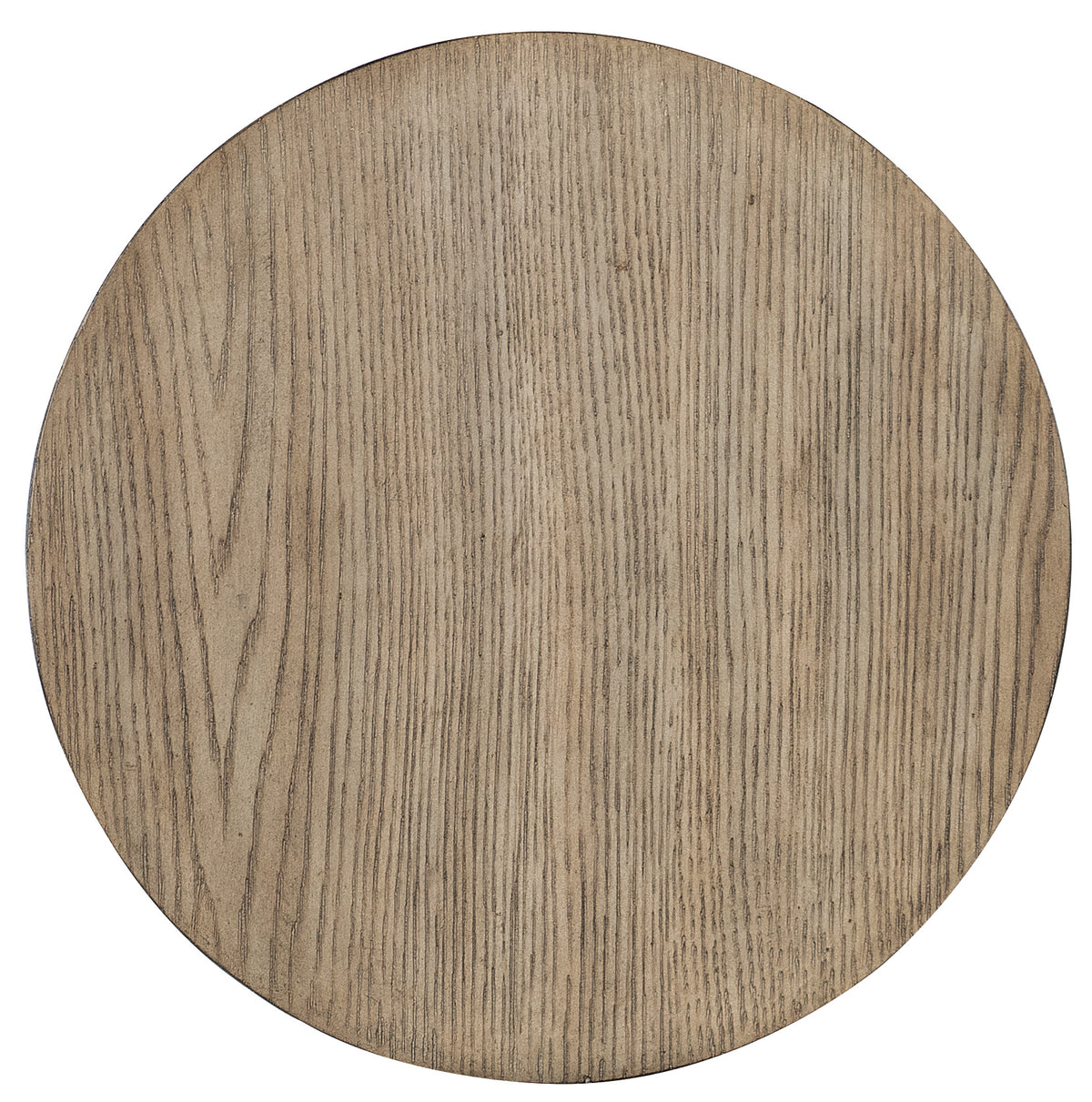 a circular wood surface with a white background