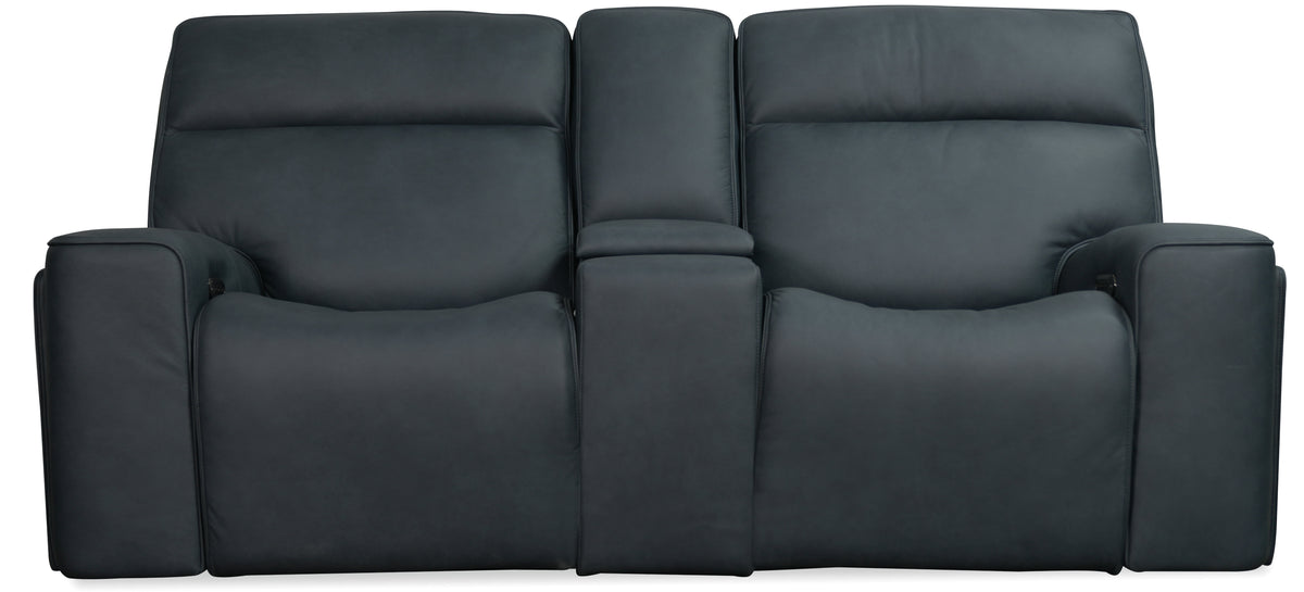a black couch with armrests