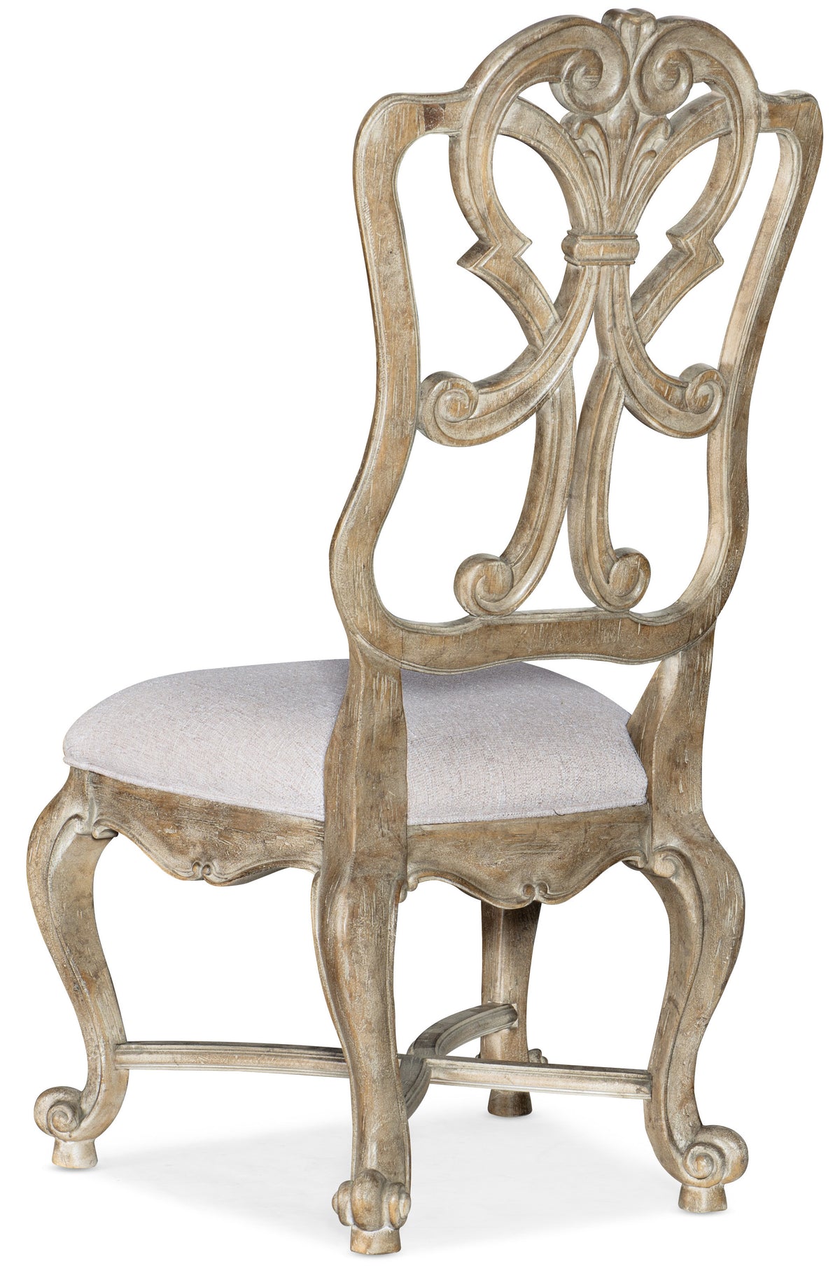 a wooden chair with a cushion