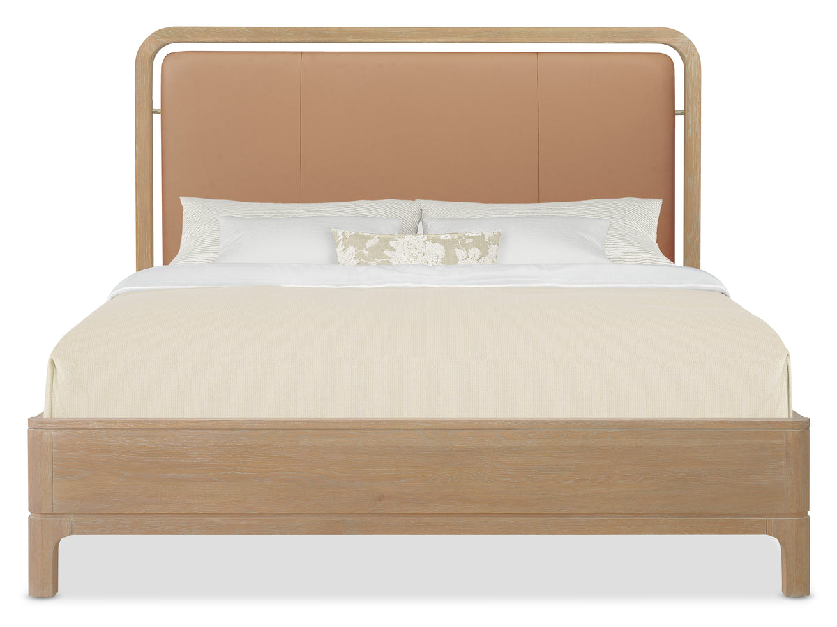a bed with a headboard