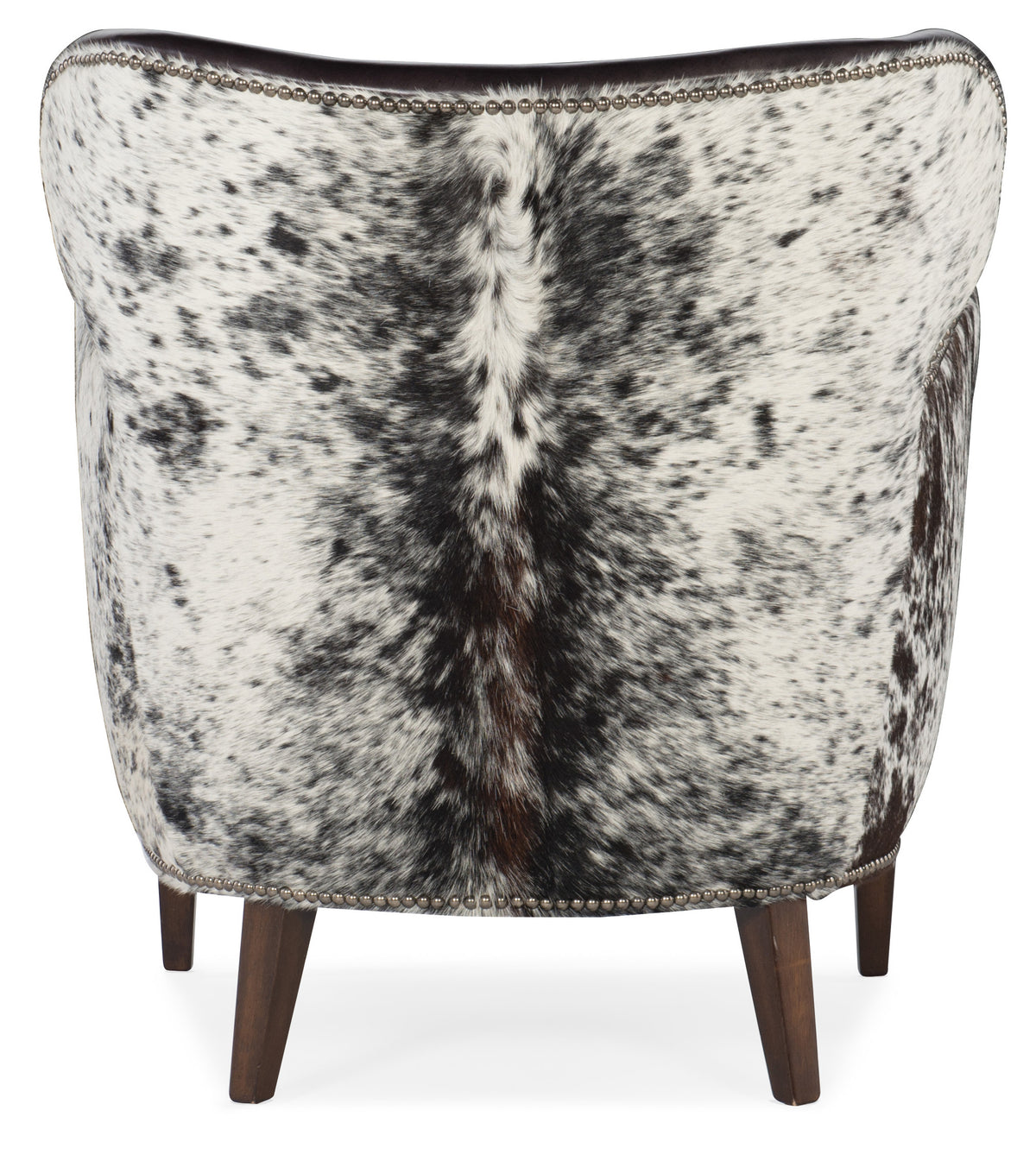 a chair with a black and white fur