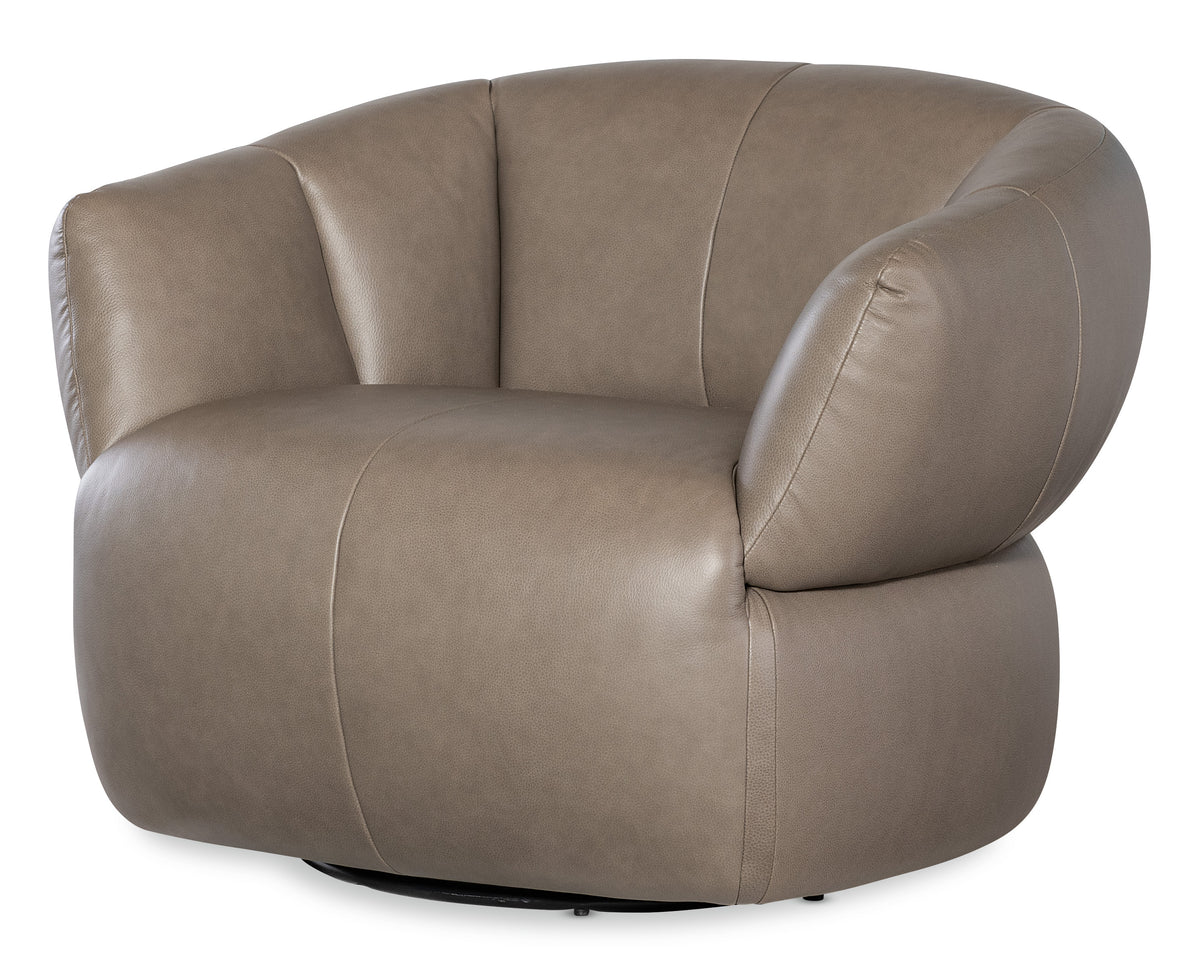 a brown leather chair with a white background