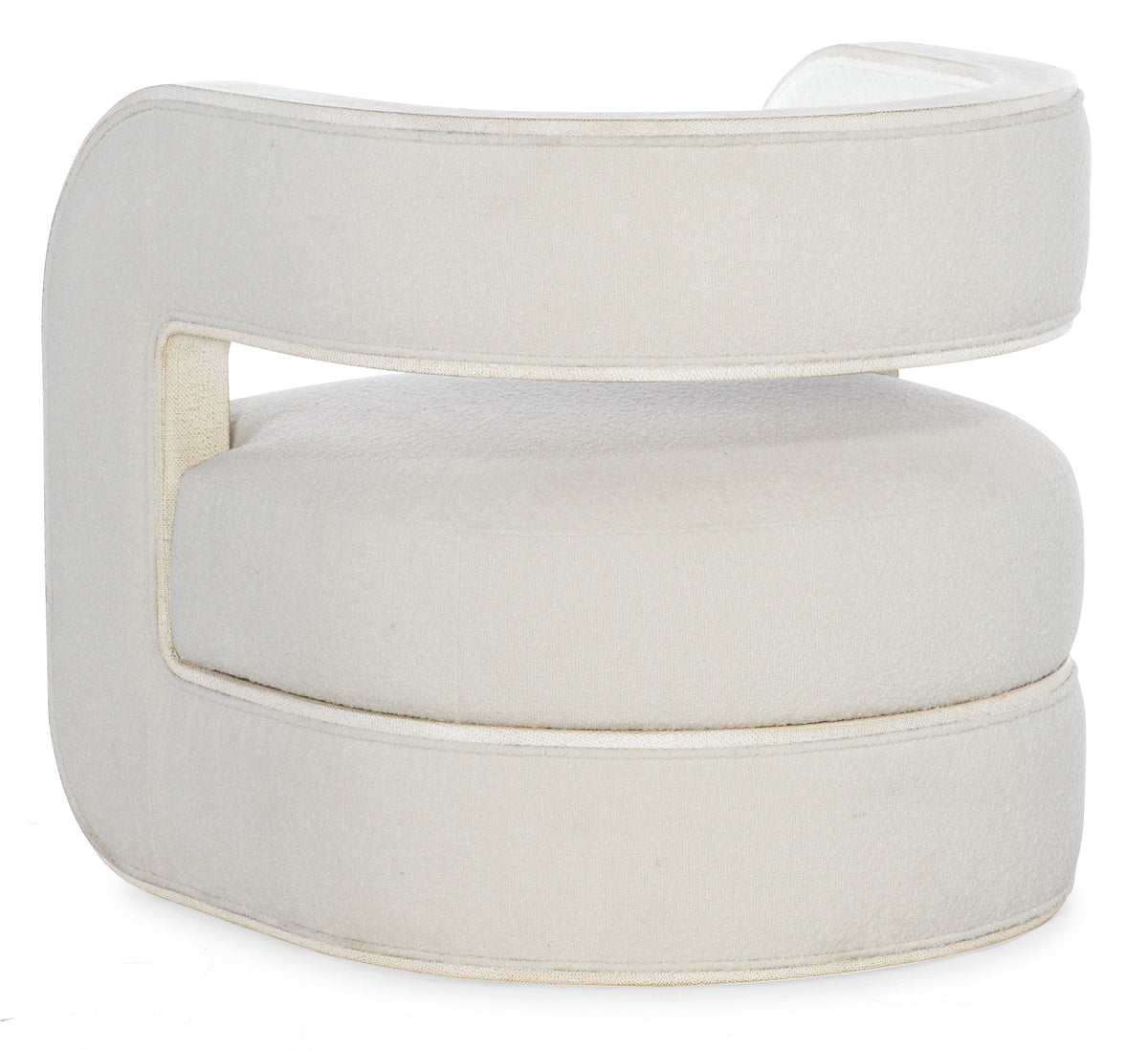 a white chair with a curved edge