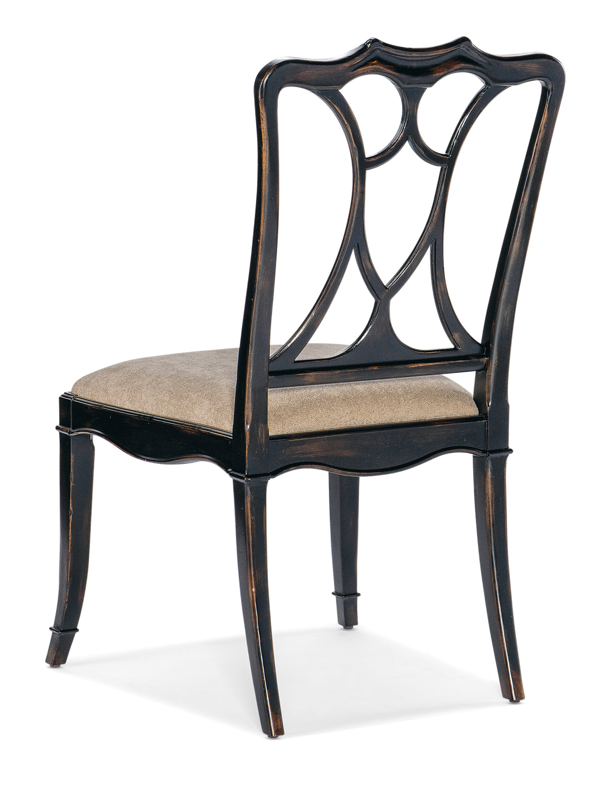 a chair with a cushioned back
