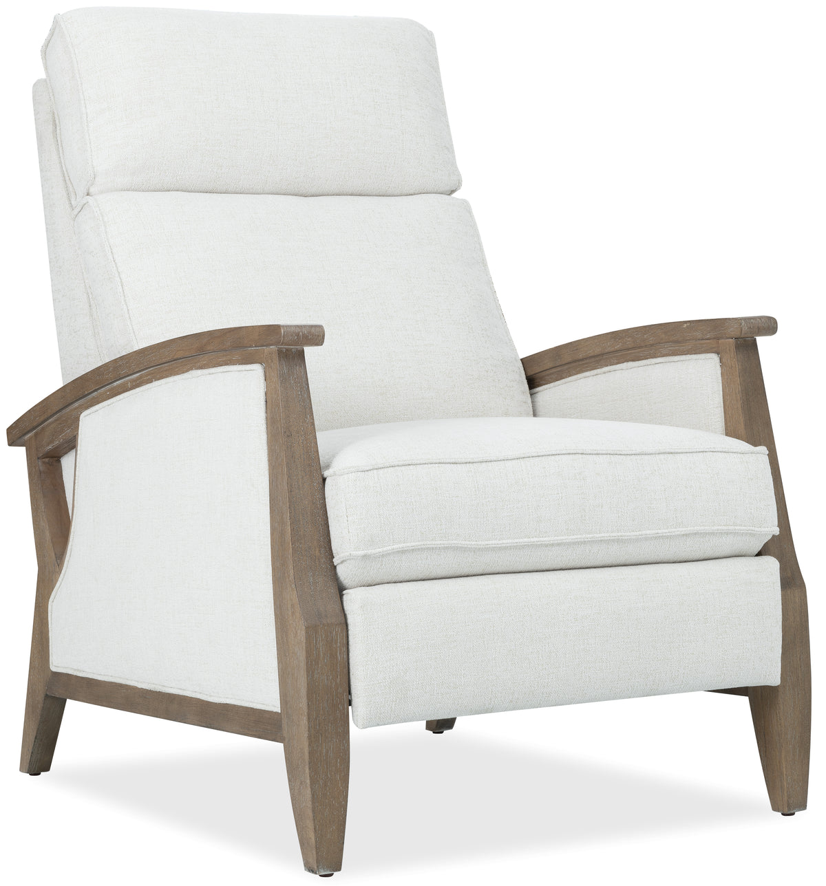 a white chair with wooden legs