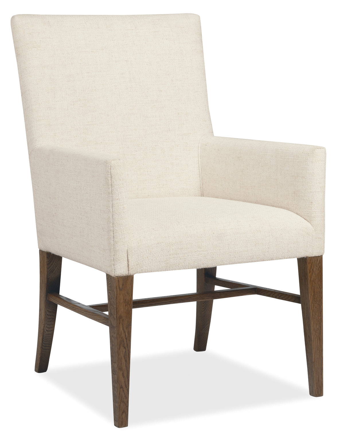 a white chair with wooden legs