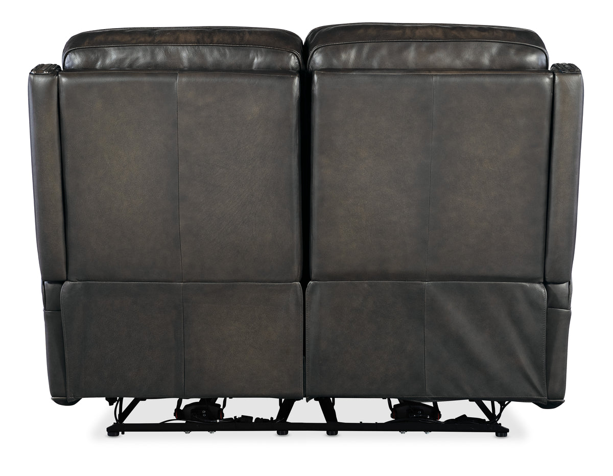 the back of a leather couch