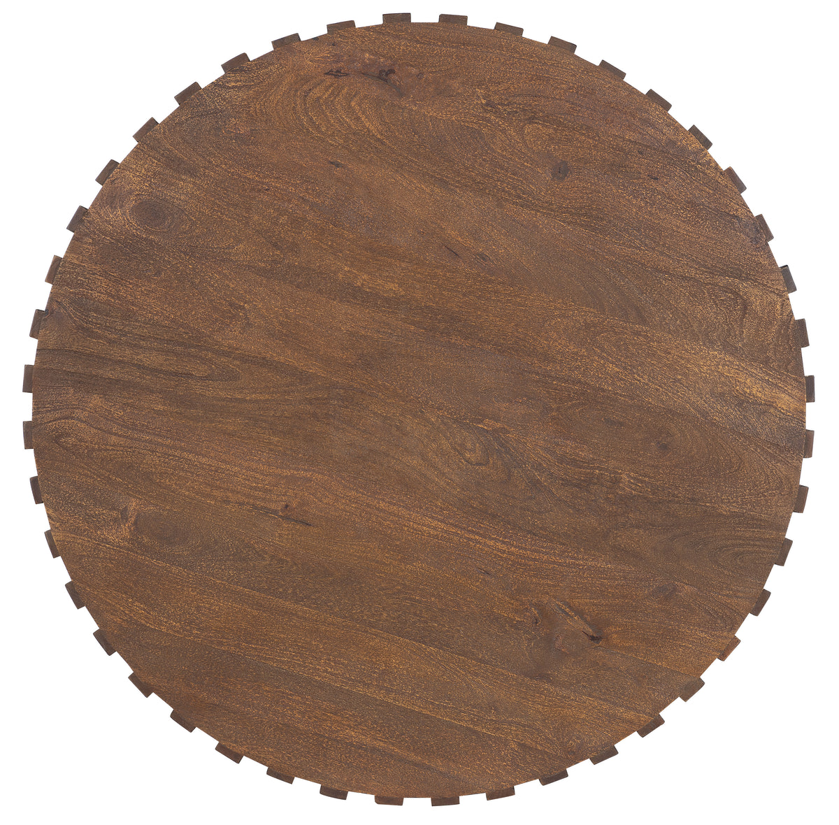 a circular wood surface with a white background