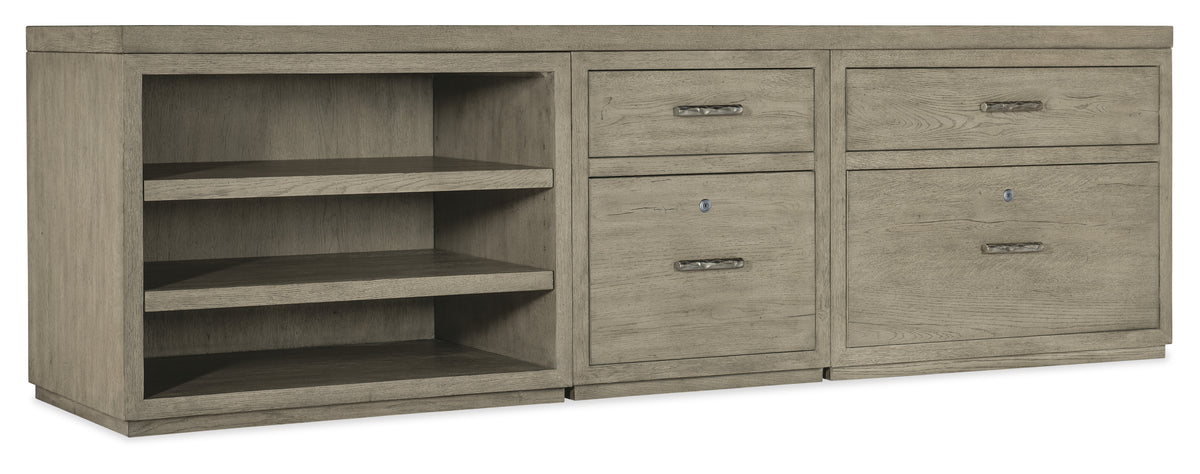 a wooden cabinet with shelves