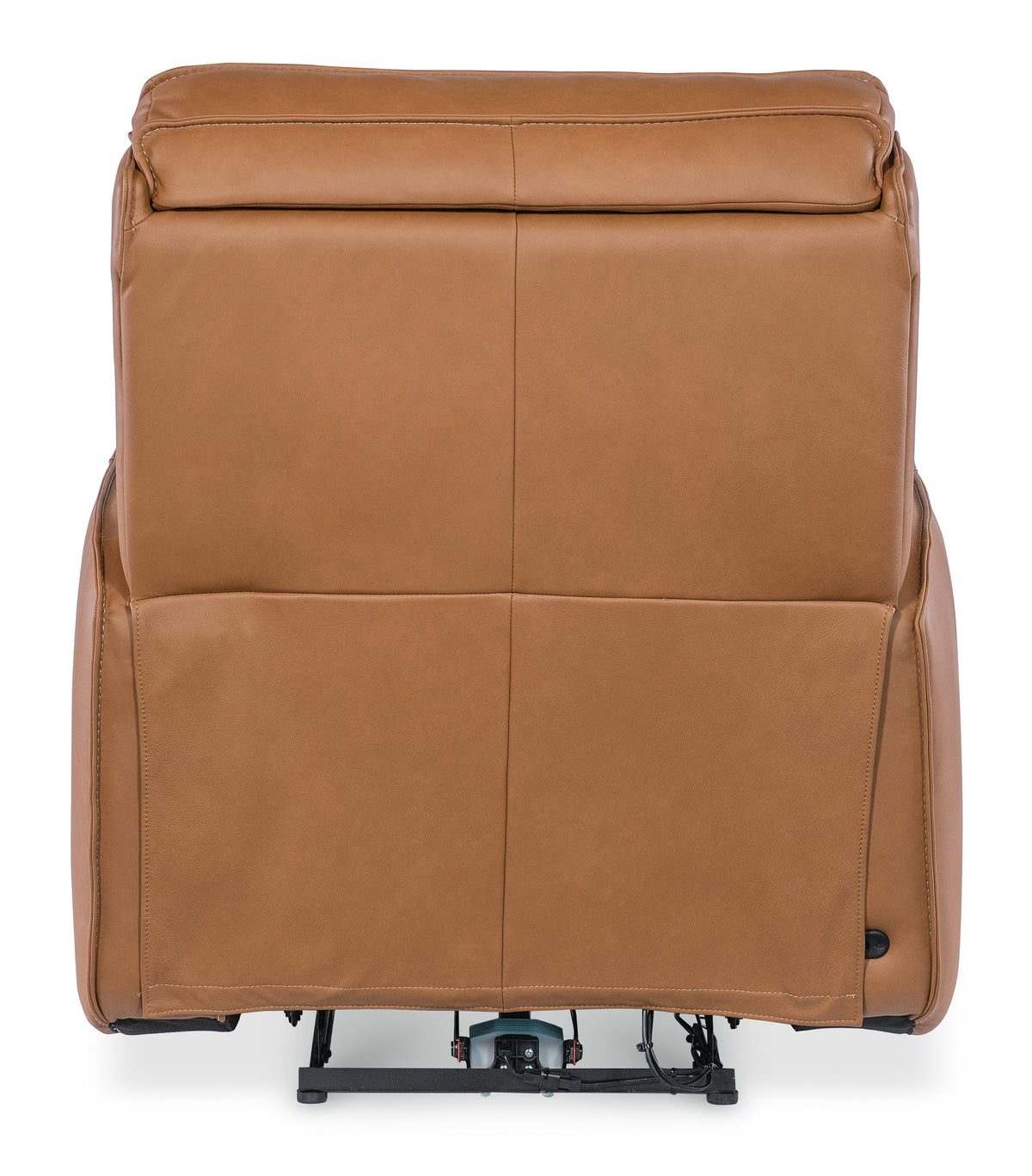 the back of a brown recliner
