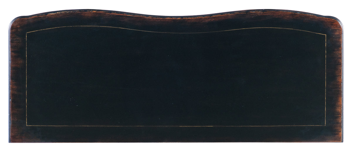 a black rectangular object with a brown edge