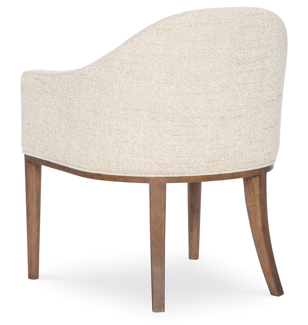 a white chair with wooden legs