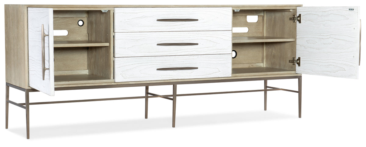 a white and wood dresser