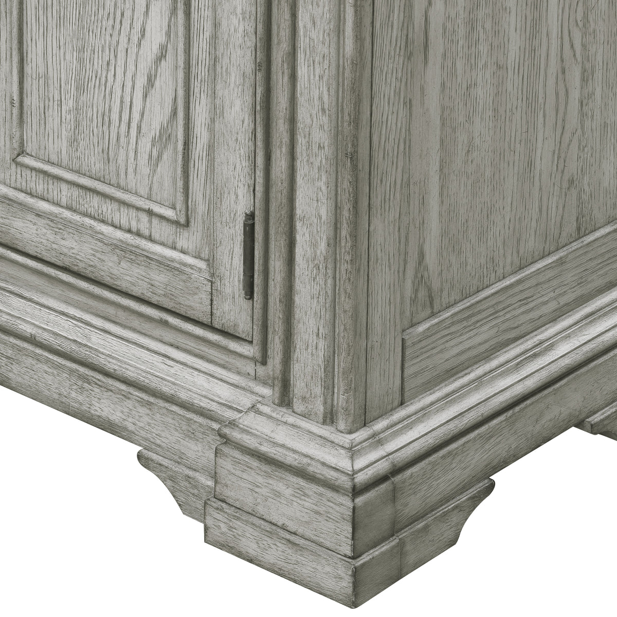 a close up of a wood cabinet